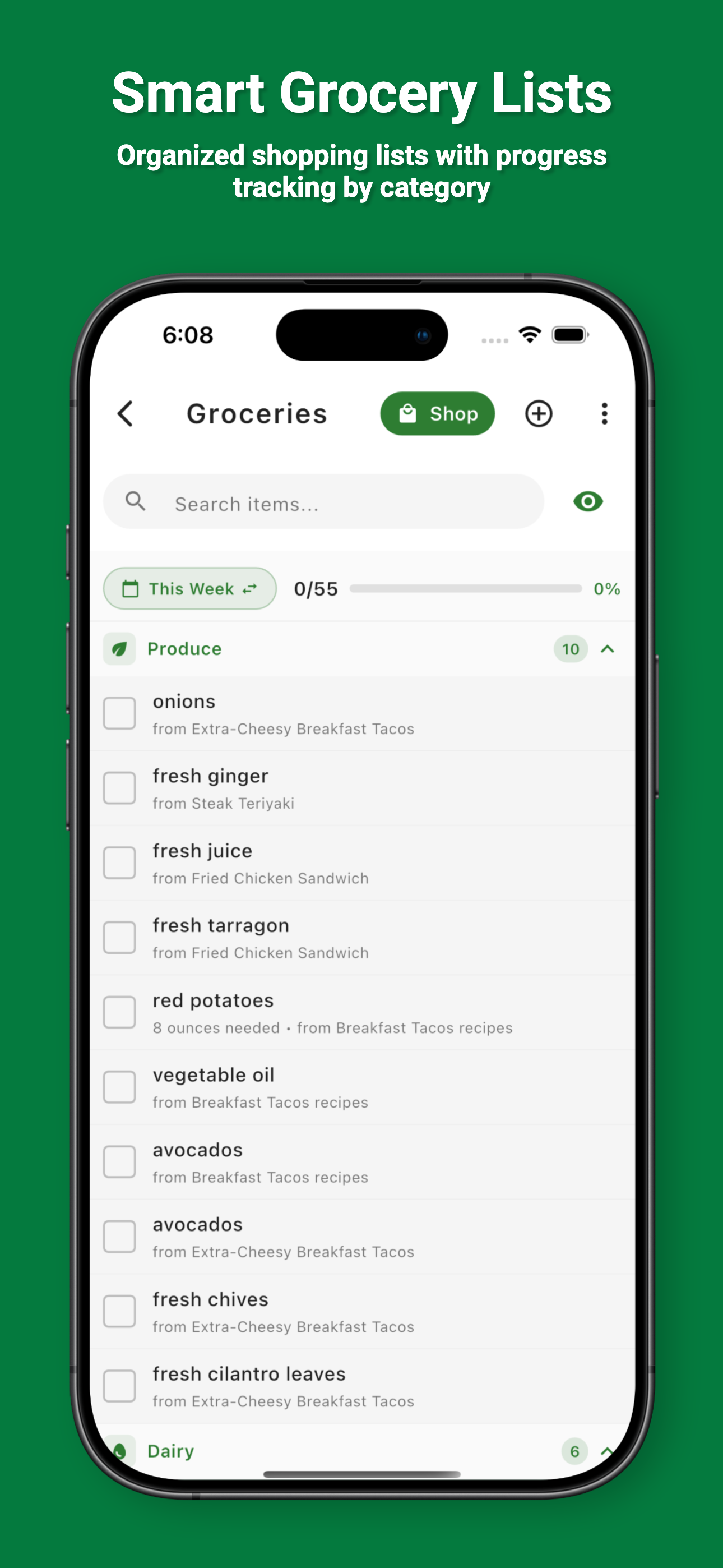 BitePrep - Trasforma le ricette in piani di pasti settimanali intelligenti e liste di alimentari! media 5