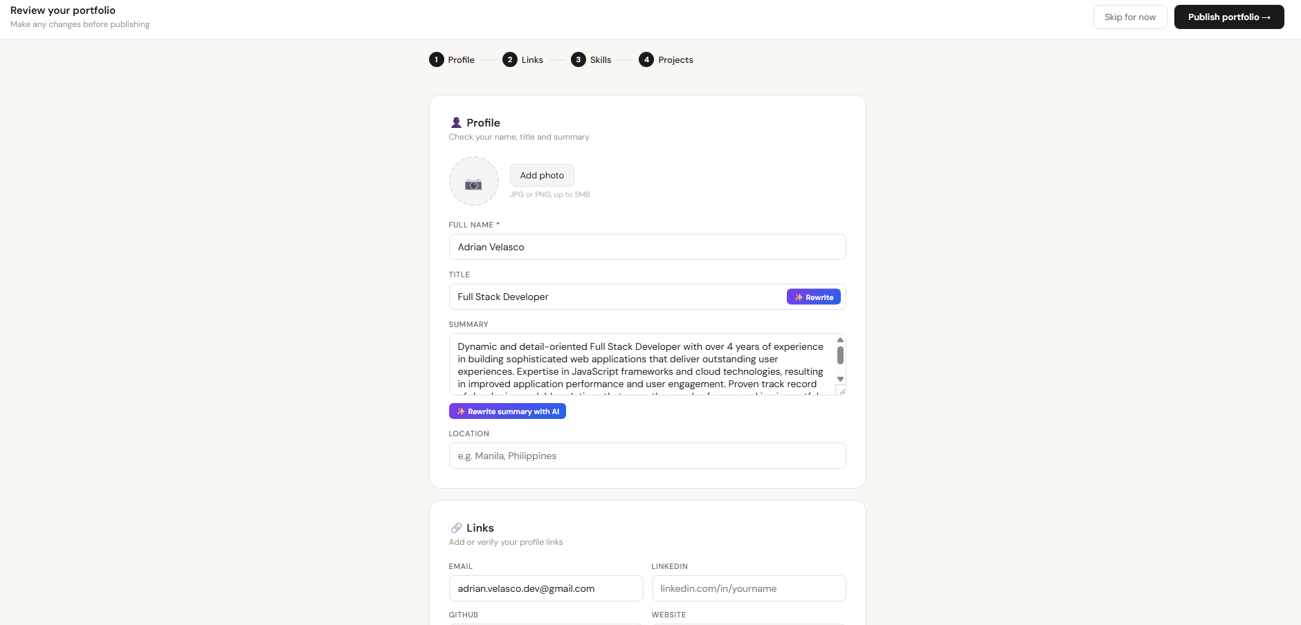 Portfolio From Resume gallery image