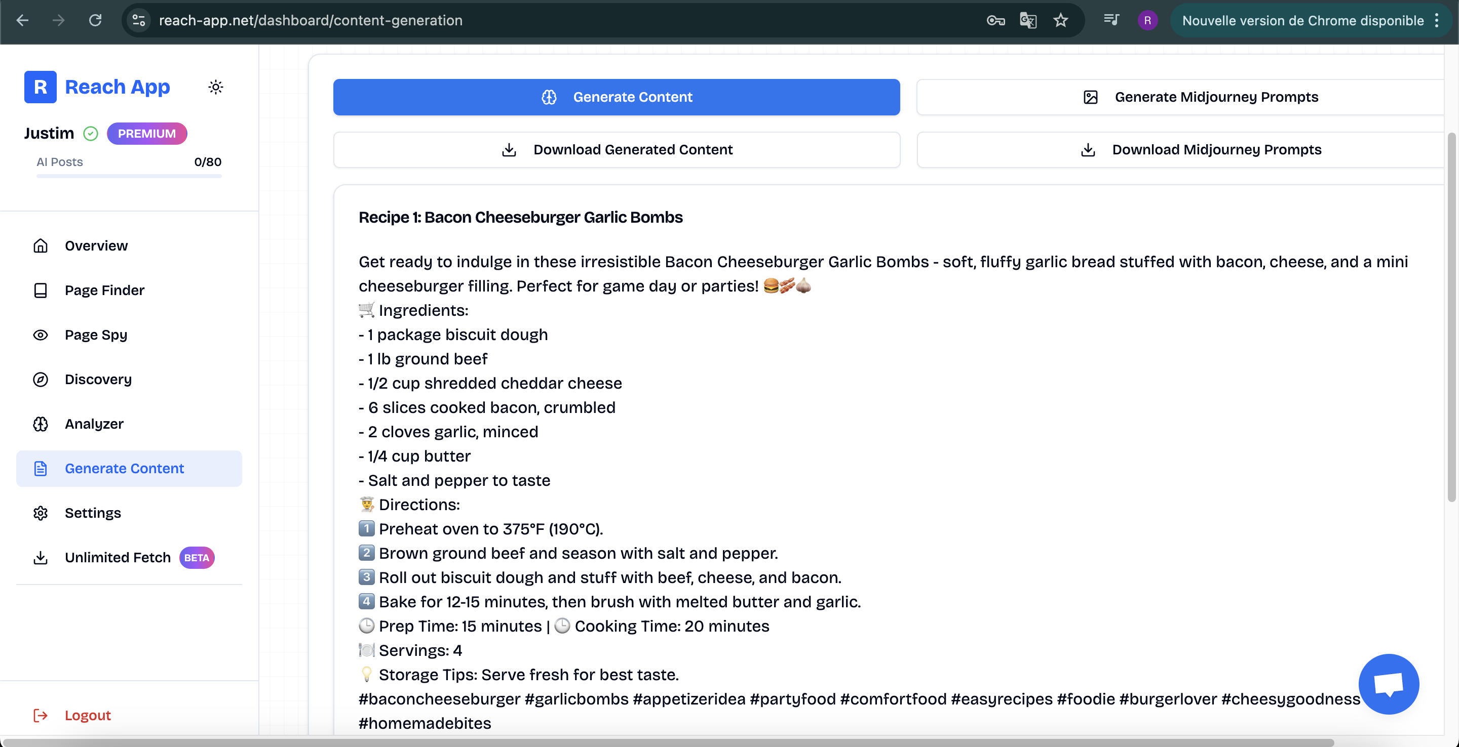 Raggiungi l'app - Analisi del feed, spia del concorrente, generazione di contenuti media 4