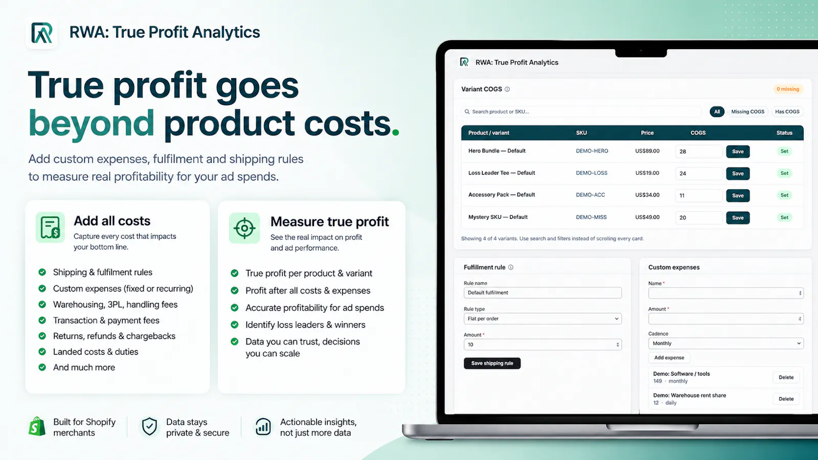 RWA: True Profit Analytics screenshot 2
