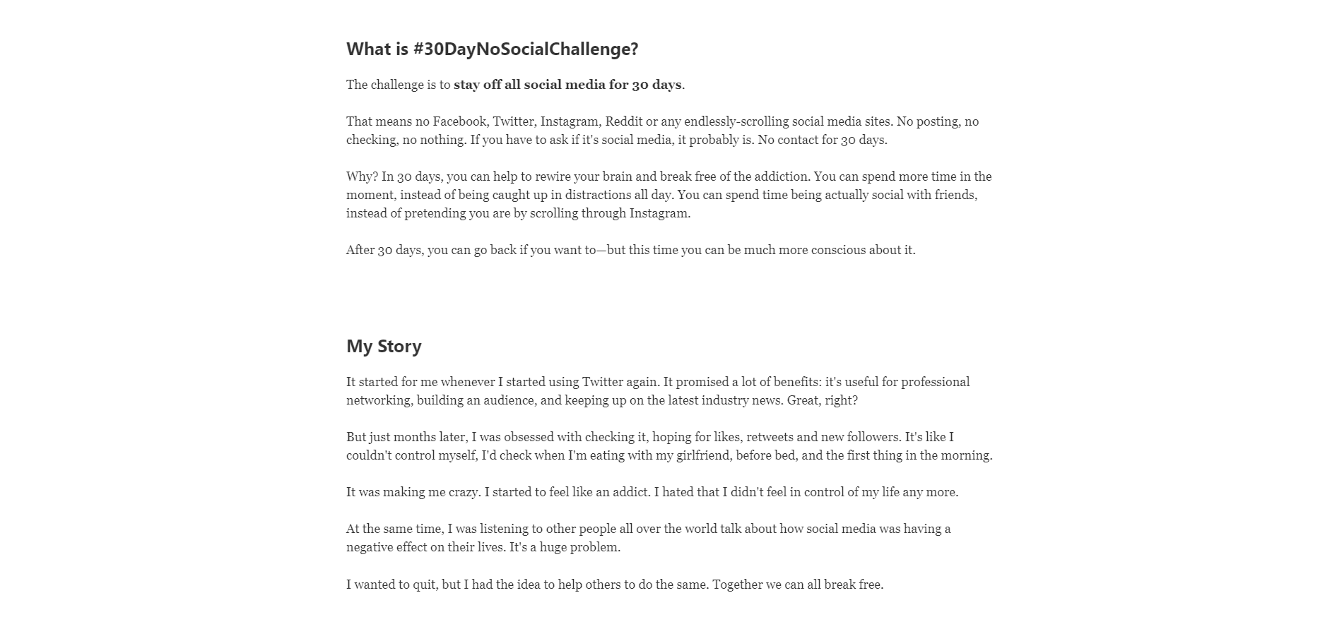 #30DayNoSocialChallenge gallery image