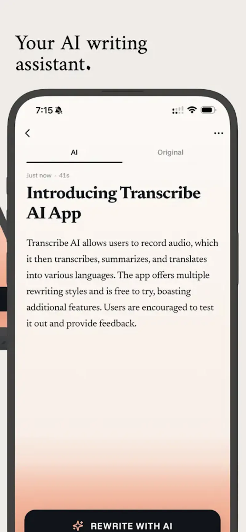 Transcribe AI Voice Notes App screenshot 3