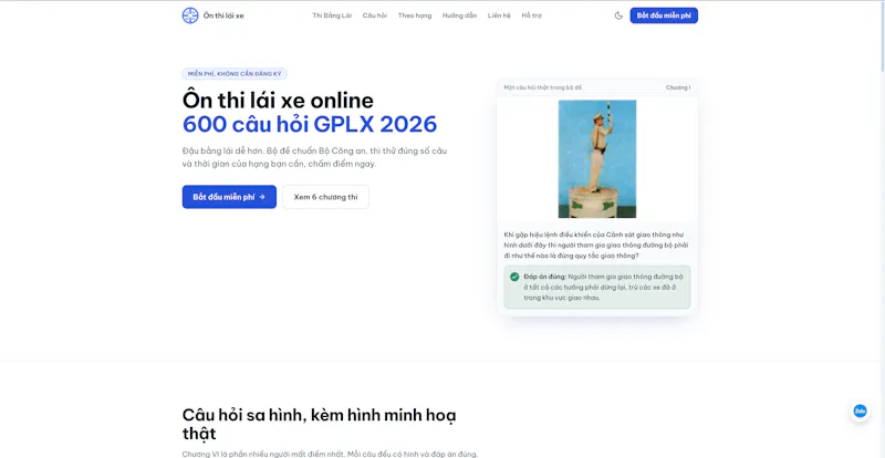 Ôn thi lý thuyết bằng lái xe 2026 screenshot 2