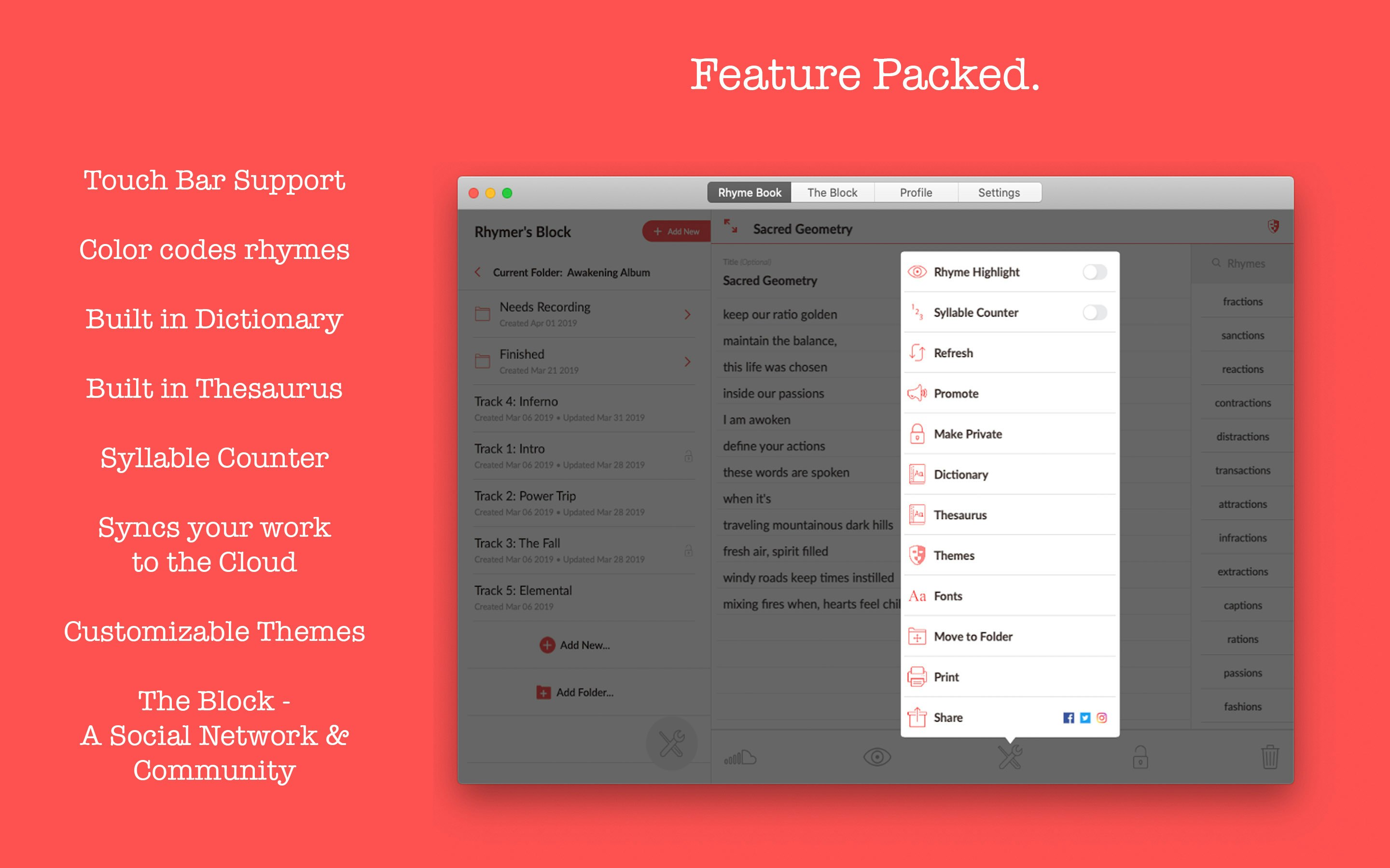 Rhymer's Block for macOS gallery image