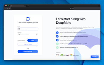 招聘人员对DeepMate用户友好的界面提供反馈。