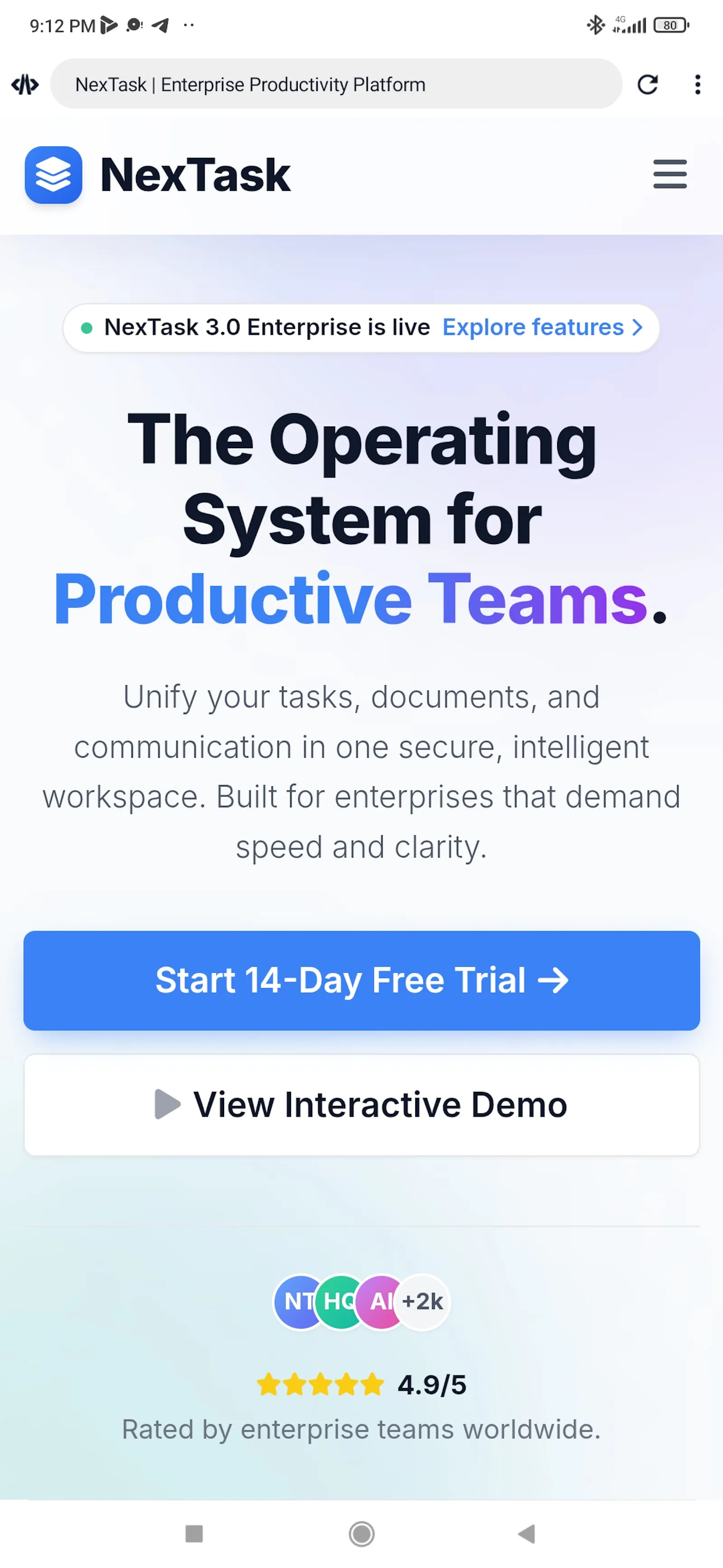 NexTask screenshot 2