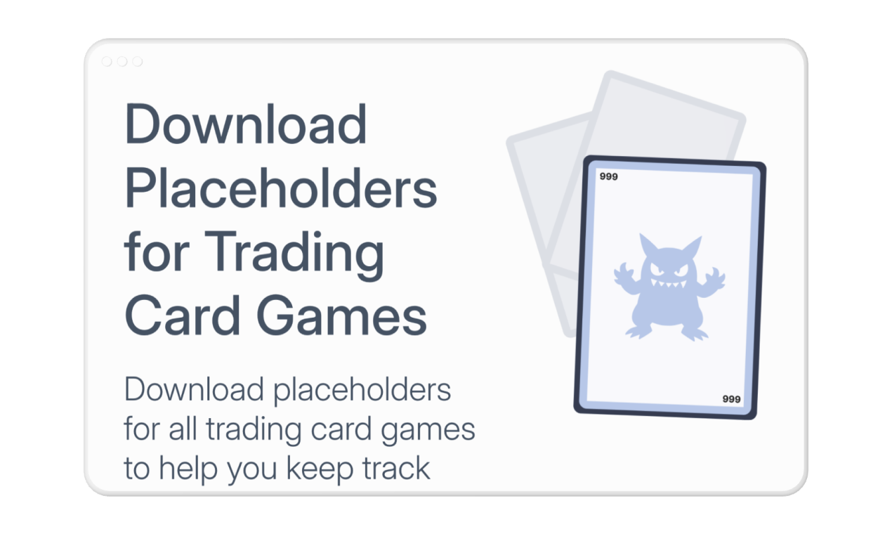 Marcadores de posición TCG - Tus cartas, tu camino.Personalizar y descargar marcadores de posición TCG media 1