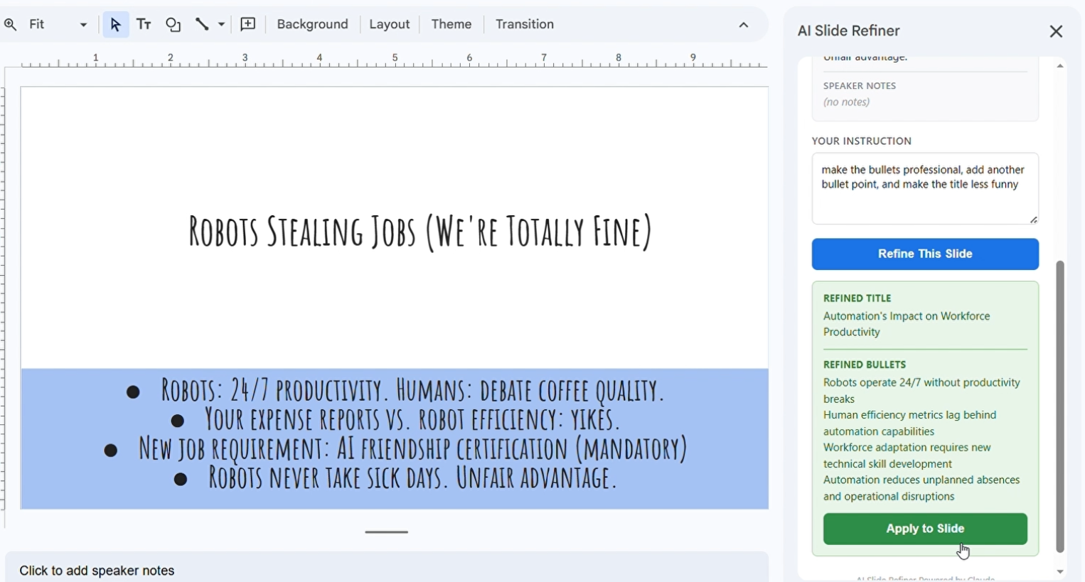 Google Slides AI Plugin gallery image