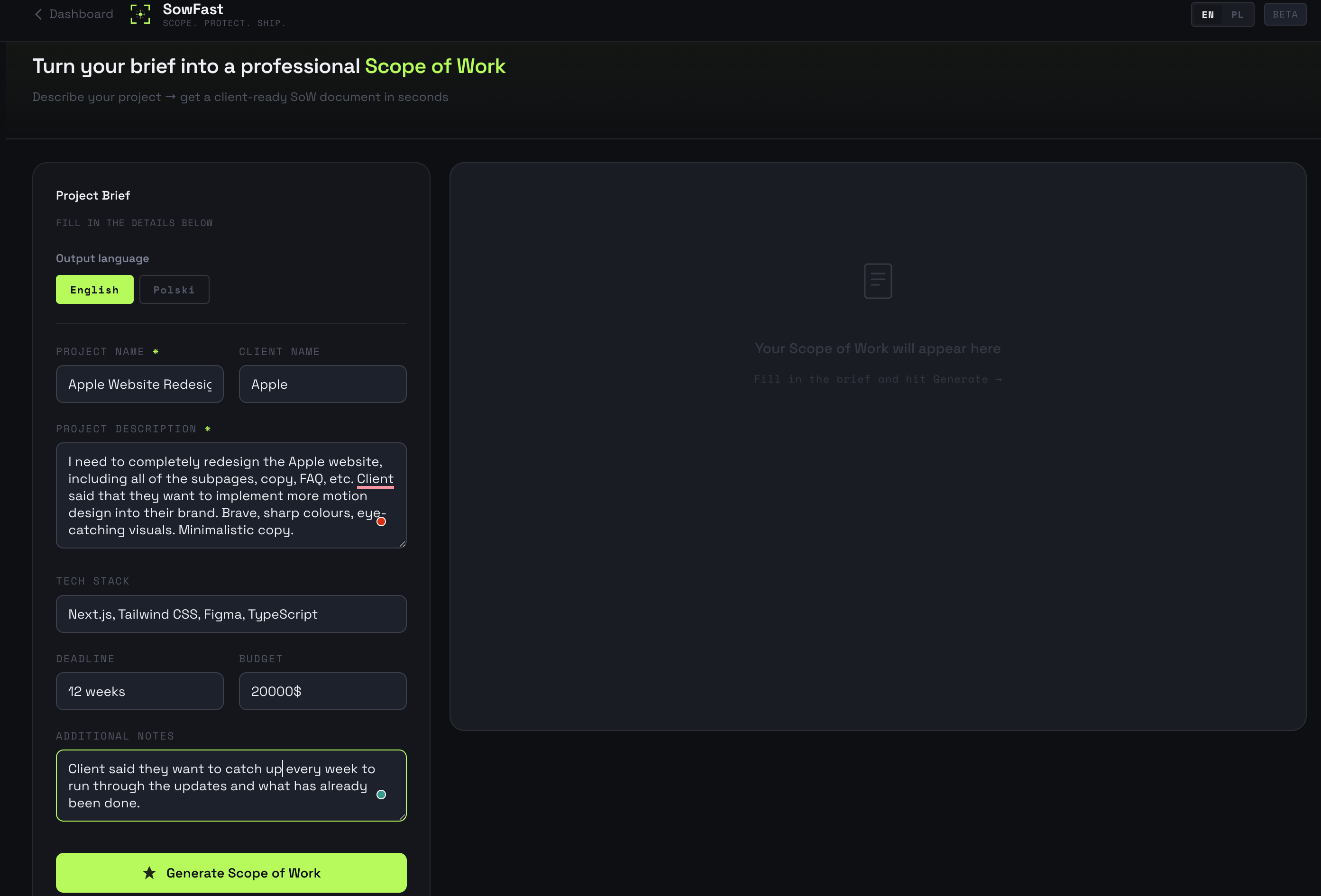 SowFast — Scope of Work Generator gallery image