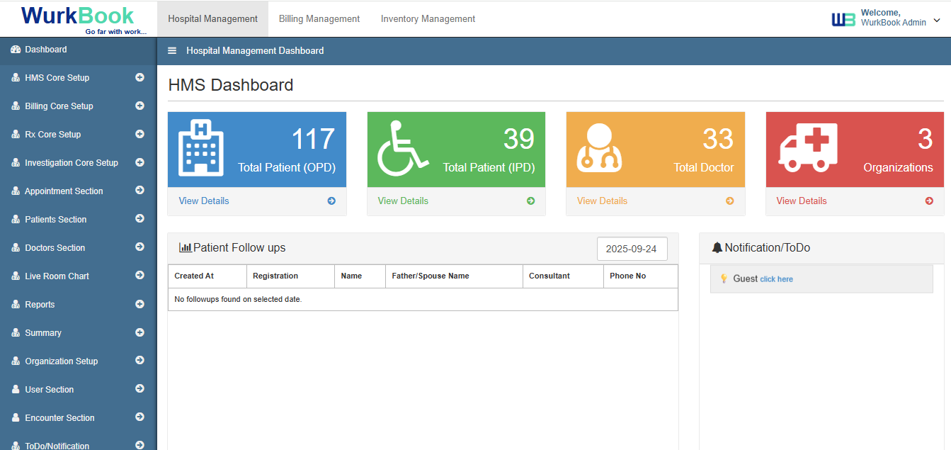 Média Système de gestion hospitalière - WurkBook-HMS est un système de gestion hospitalier de pointe 2