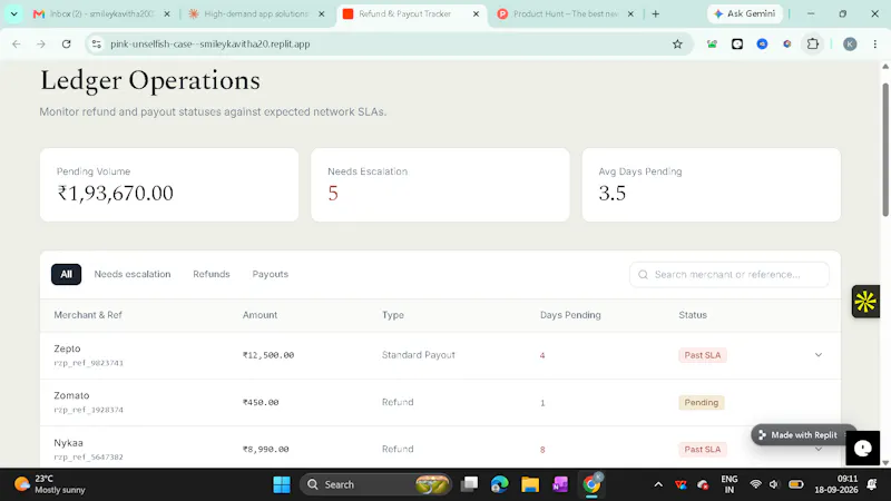 Refund & Payout Tracker screenshot 1