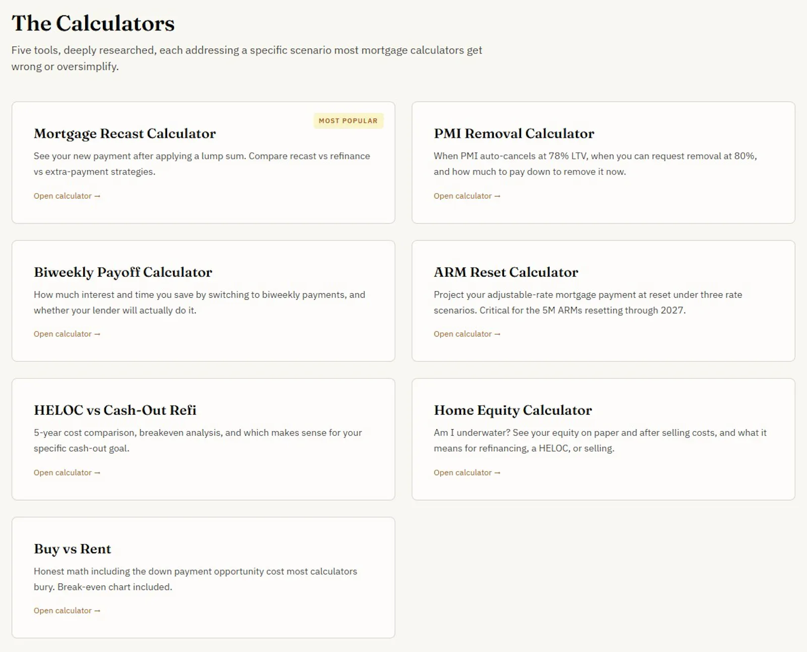 RecastCalc screenshot 2