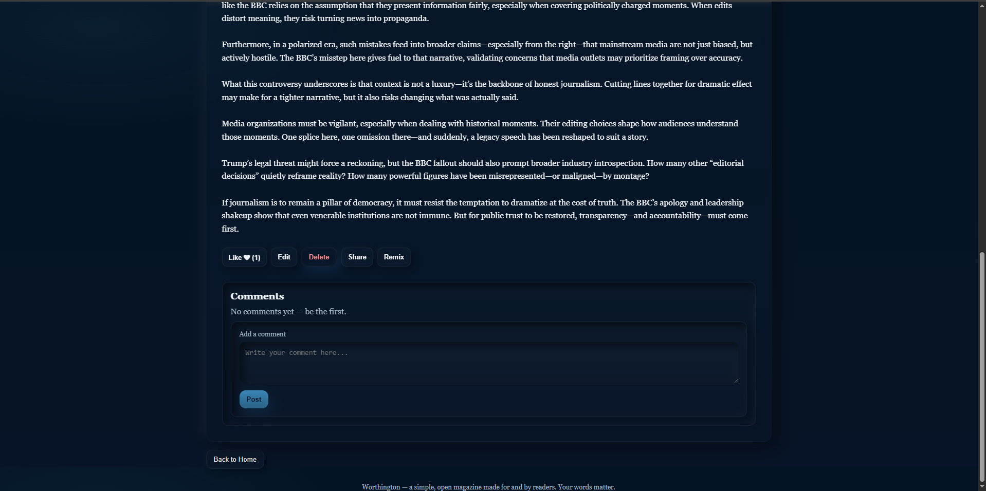 Remix Articles Like Code in Worthington - Screenshot 3 showing product features and functionality