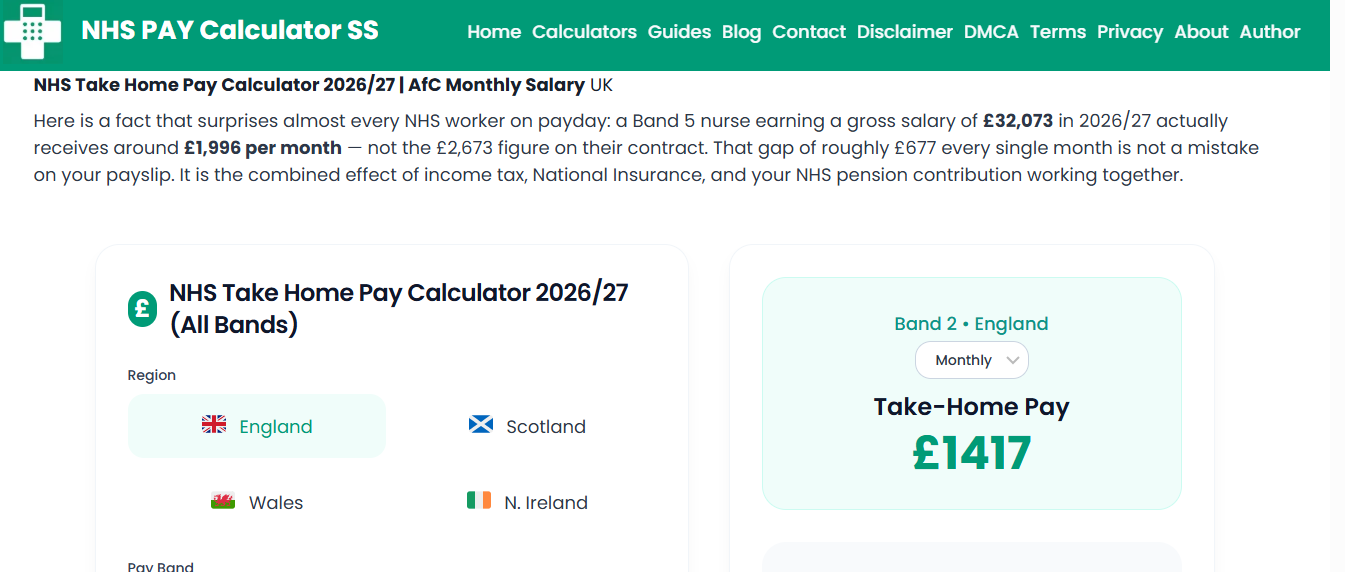 NHS Pay Calculator SS gallery image