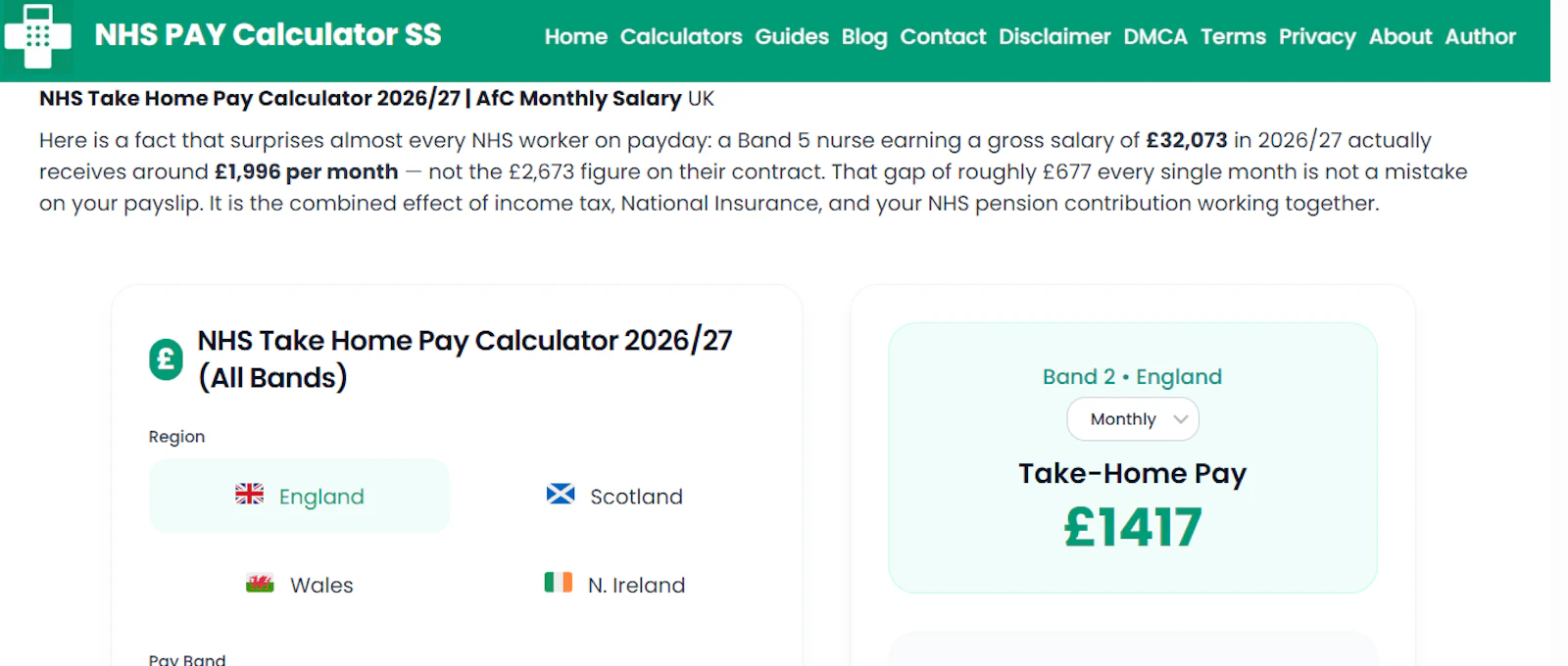 NHS Pay Calculator SS screenshot 1