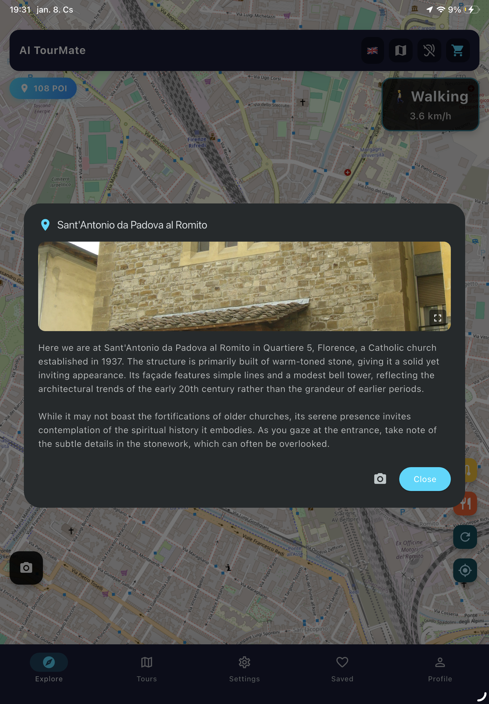 AI TourMate - Main product screenshot demonstrating key features and user interface
