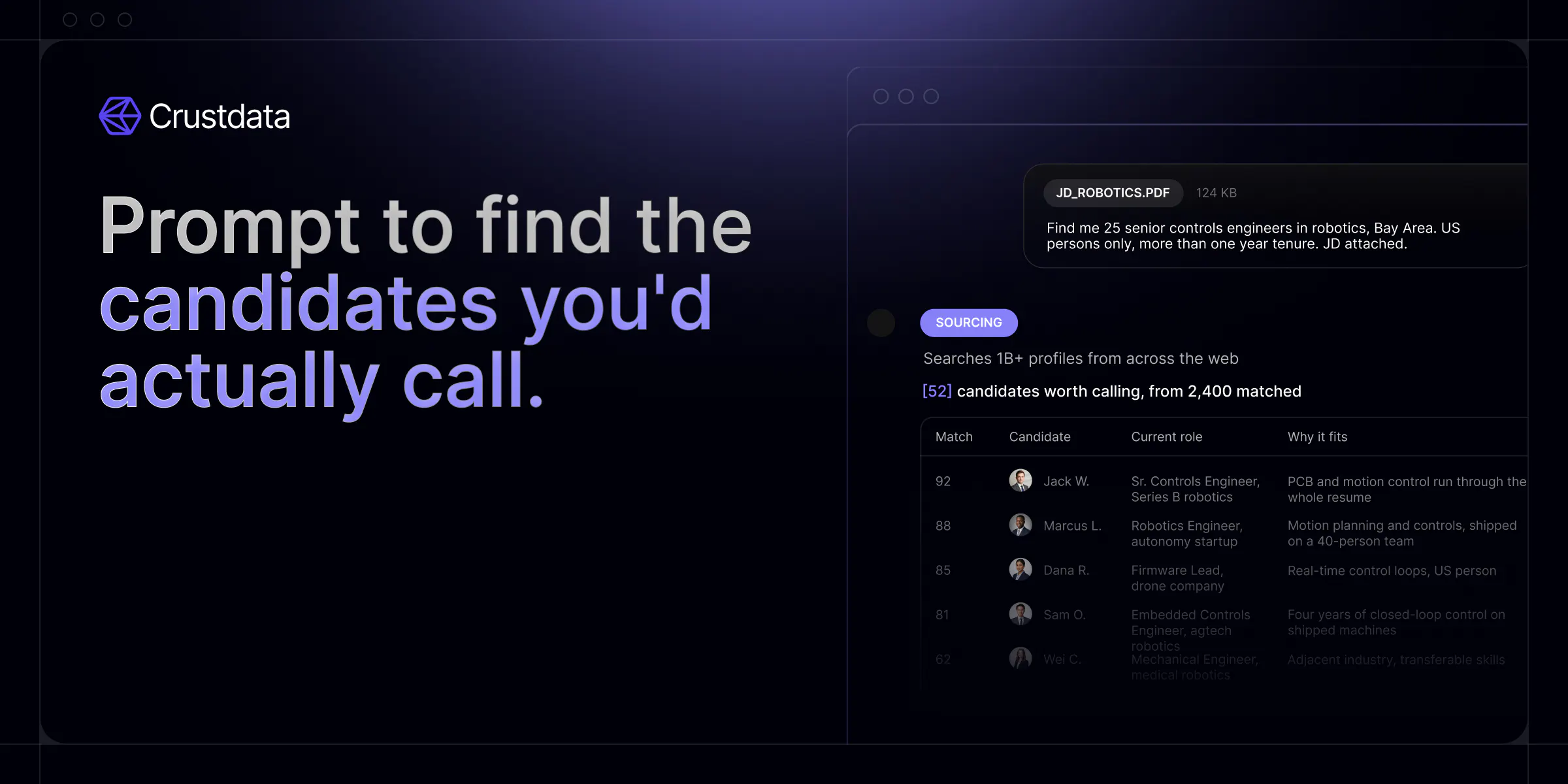 Crustdata Recruiter screenshot 2