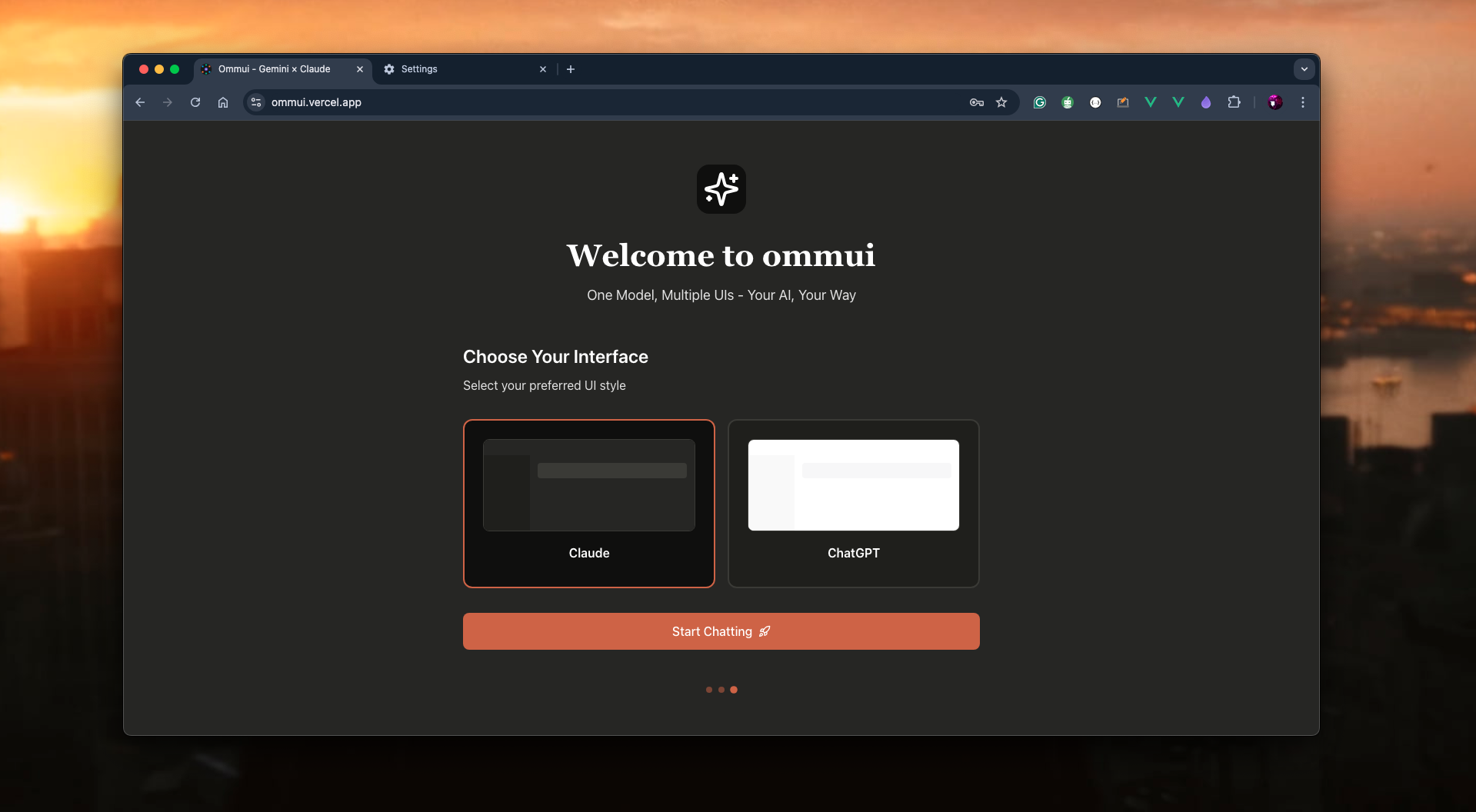 ommui - Используйте красивый интерфейс Клода с мозгом Chatgpt медиа 3