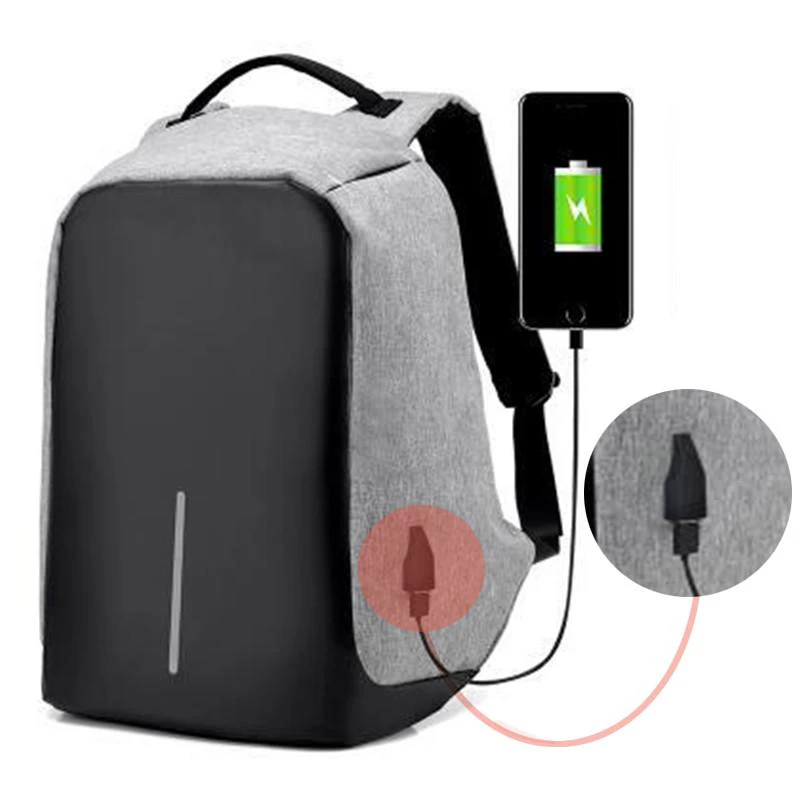 Anti-theft external usb charging backpack