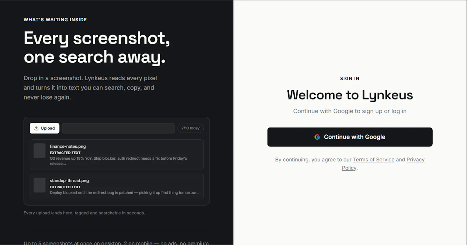 Lynkeus — Image to text, for screenshots screenshot 3