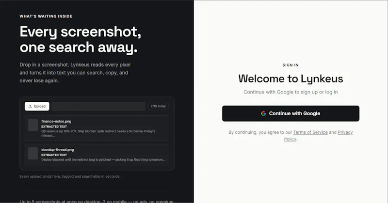 Lynkeus — Image to text, for screenshots screenshot 3