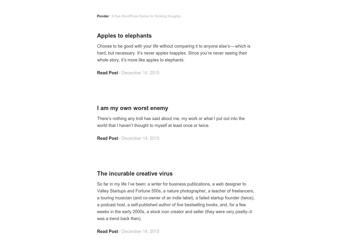 Ponder: Free+Simple WordPress Theme gallery image
