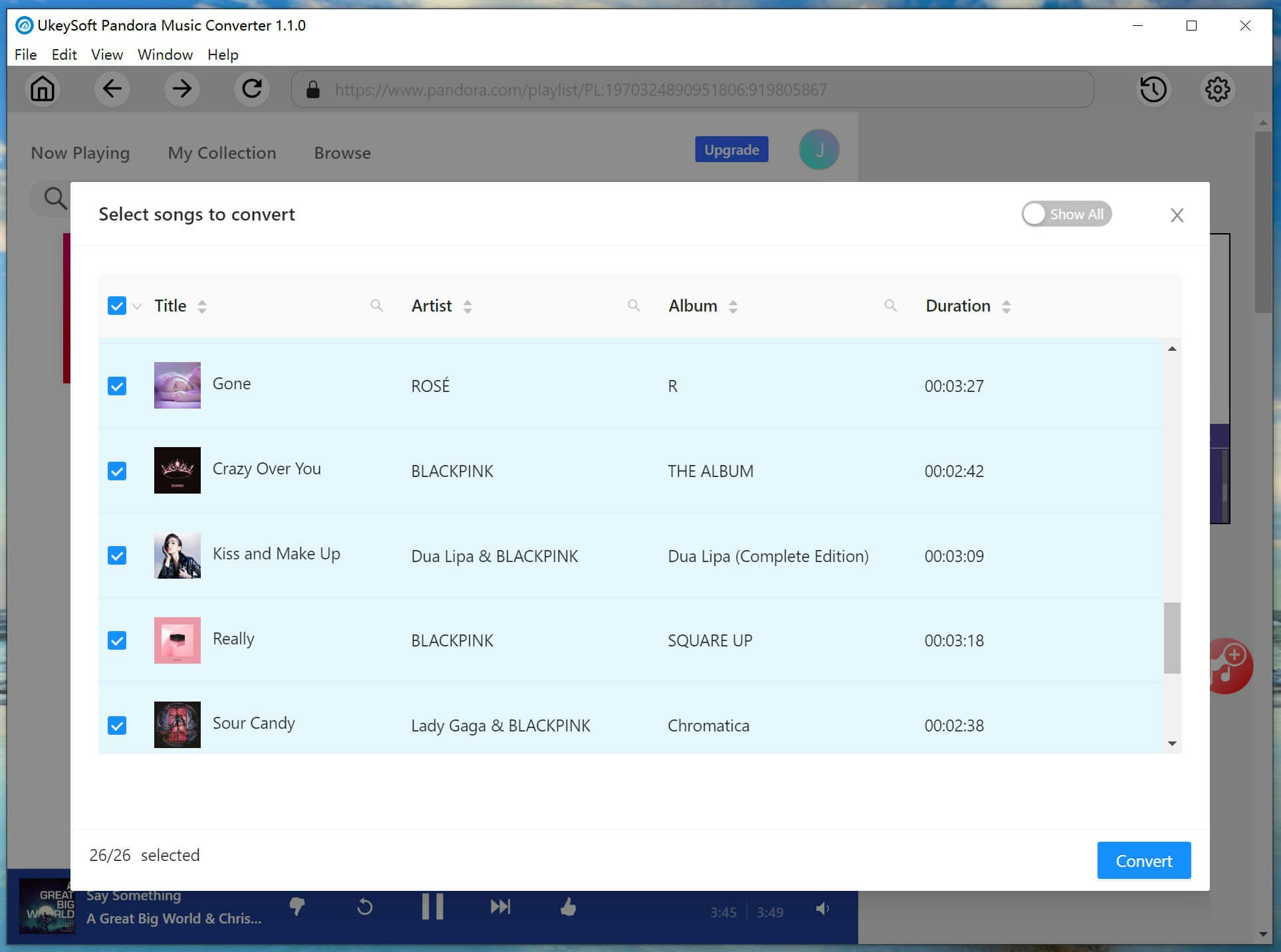 Média Convertisseur de musique Ukeysoft Pandora - Meilleur outil pour convertir la musique pandora en mp3 4