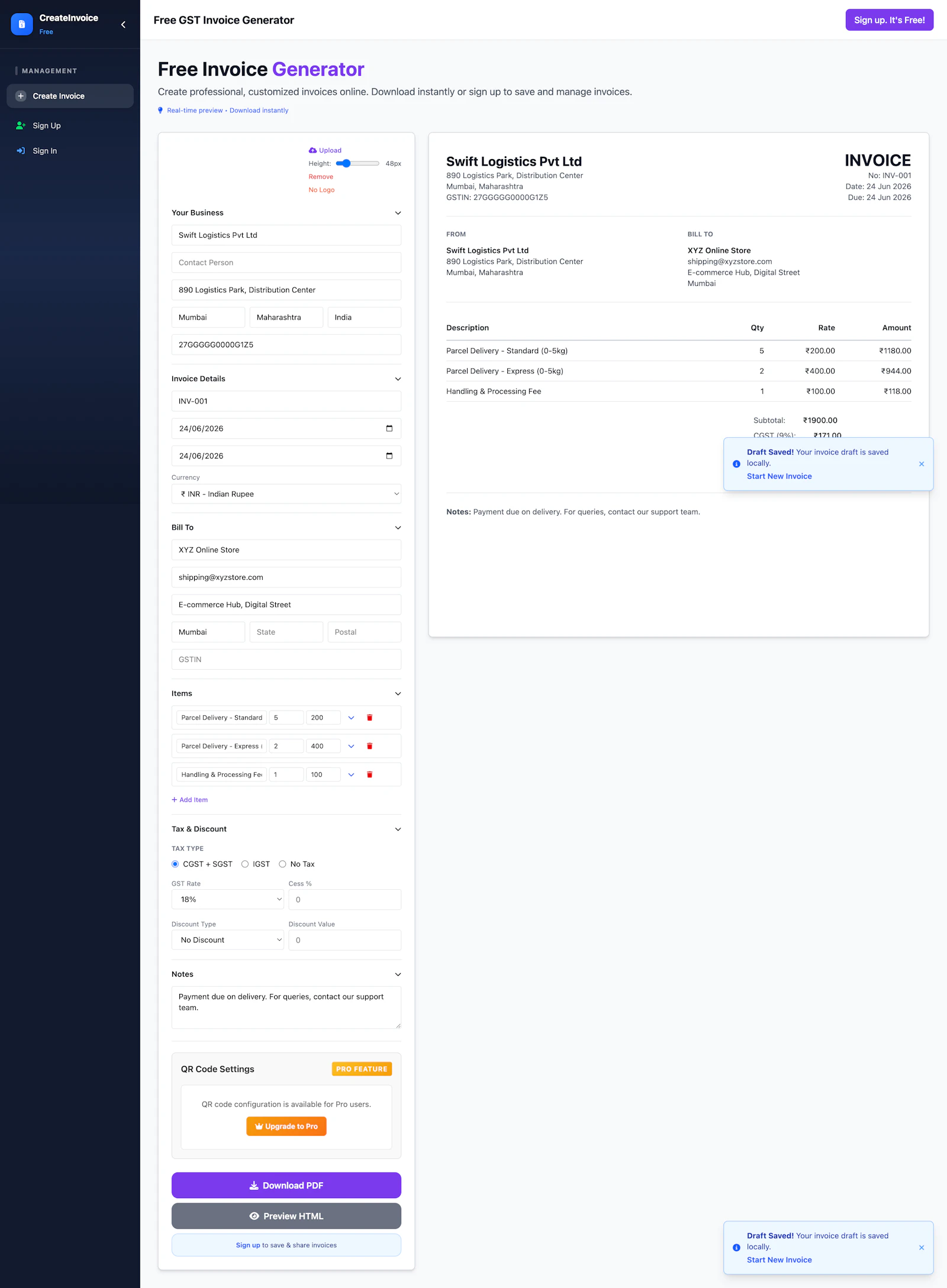 CreateInvoiceFree screenshot 3