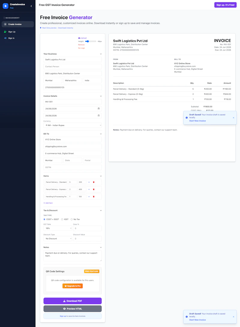 CreateInvoiceFree screenshot 3