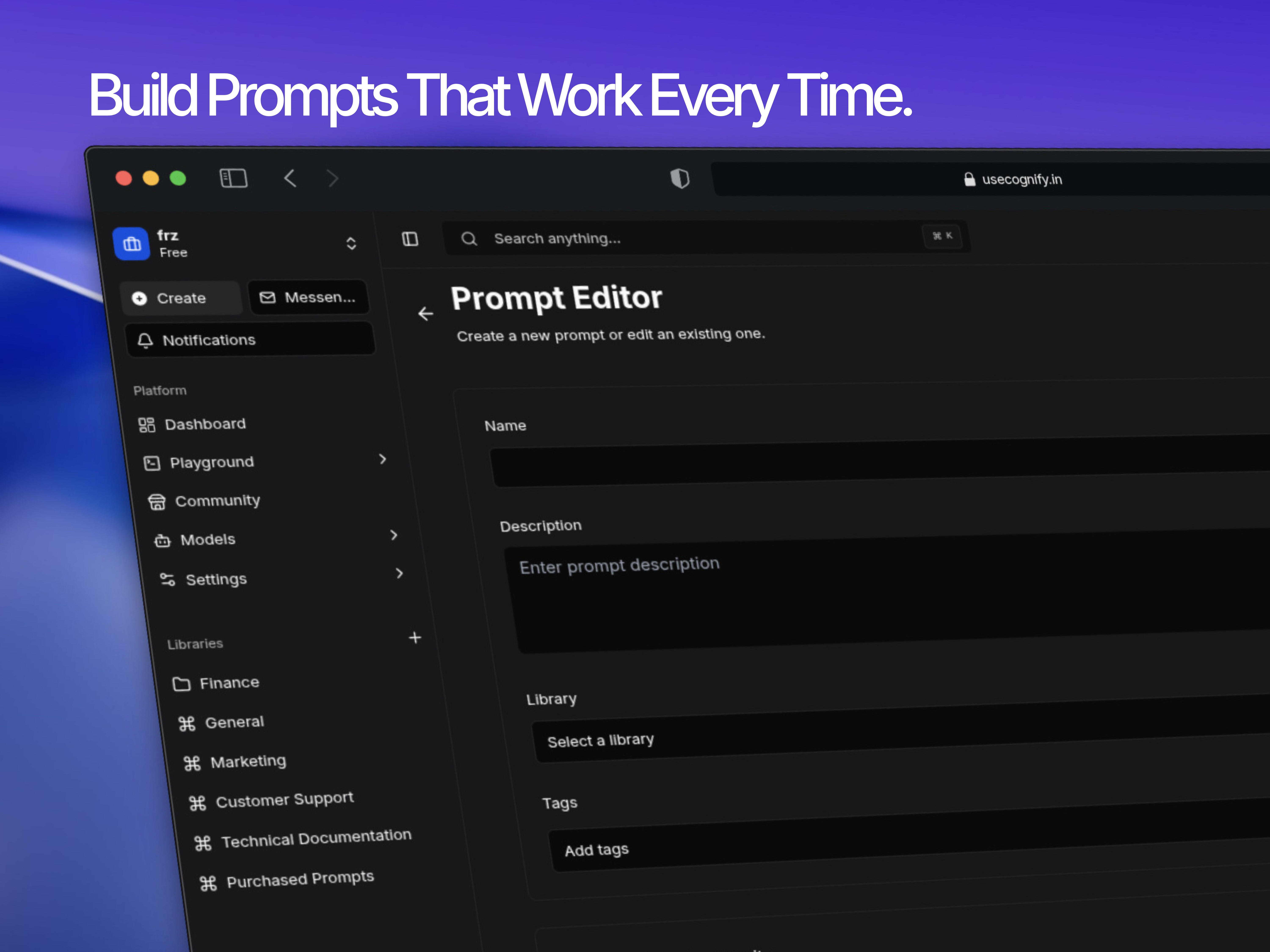Cognify - AI Prompting Platform - Screenshot 3 showing product features and functionality
