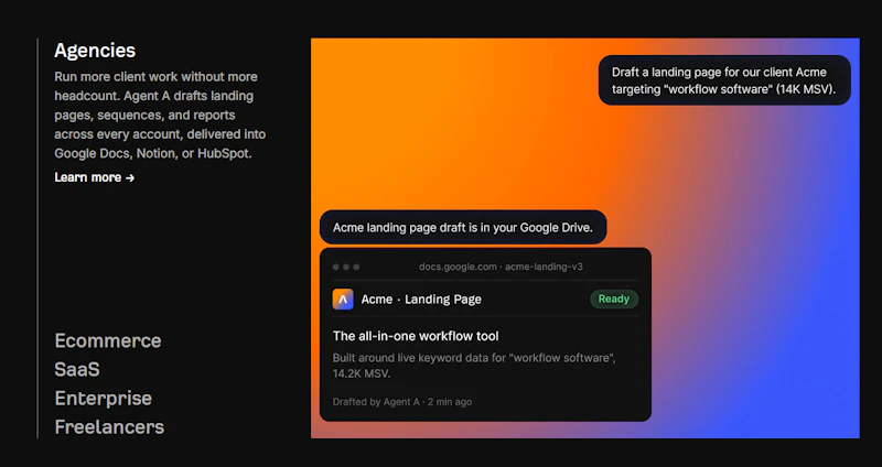 Agent A by Ahrefs screenshot 9