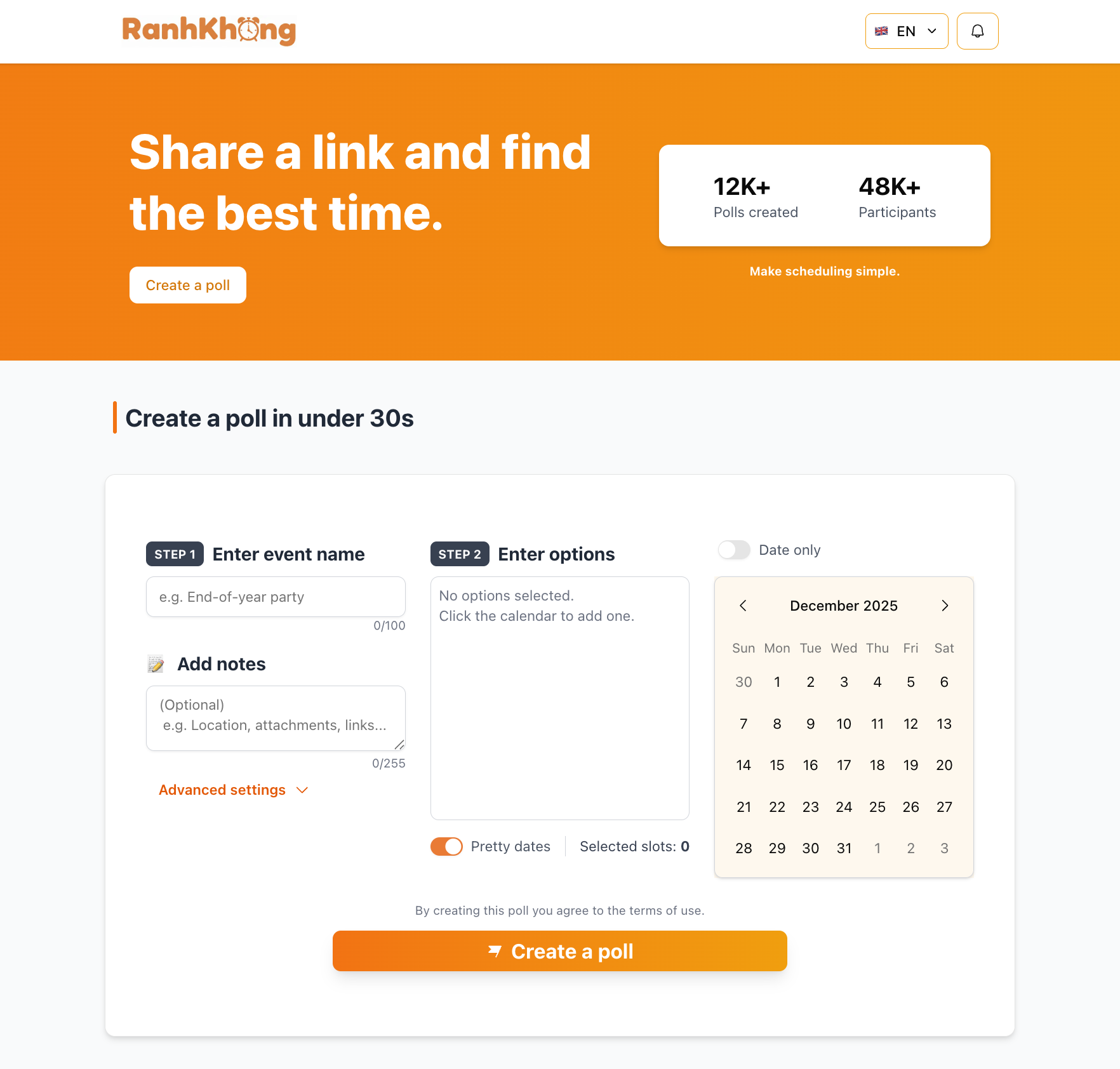 RanhKhong - Main product screenshot demonstrating key features and user interface