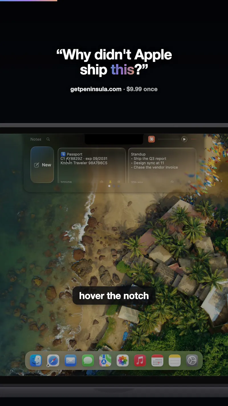 Peninsula - Your macbook notch remade screenshot 2