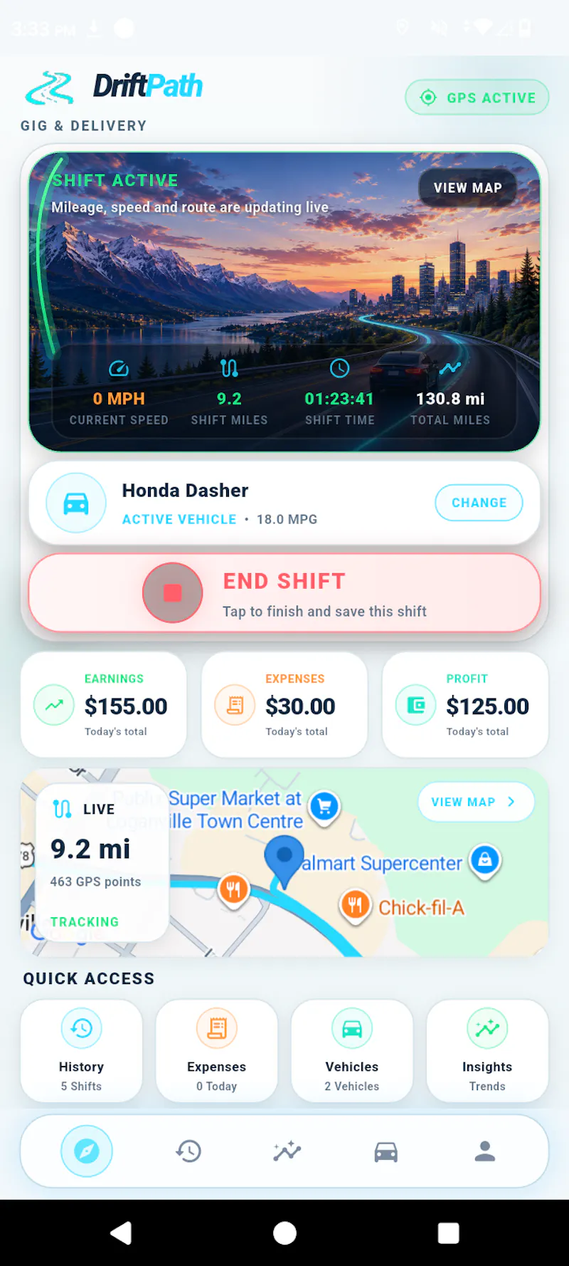 DriftPath Mileage Tracker screenshot 2