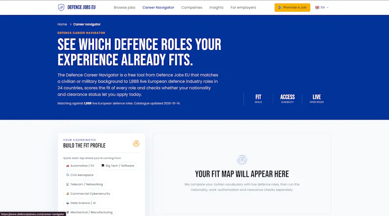 Defence Jobs EU screenshot 2