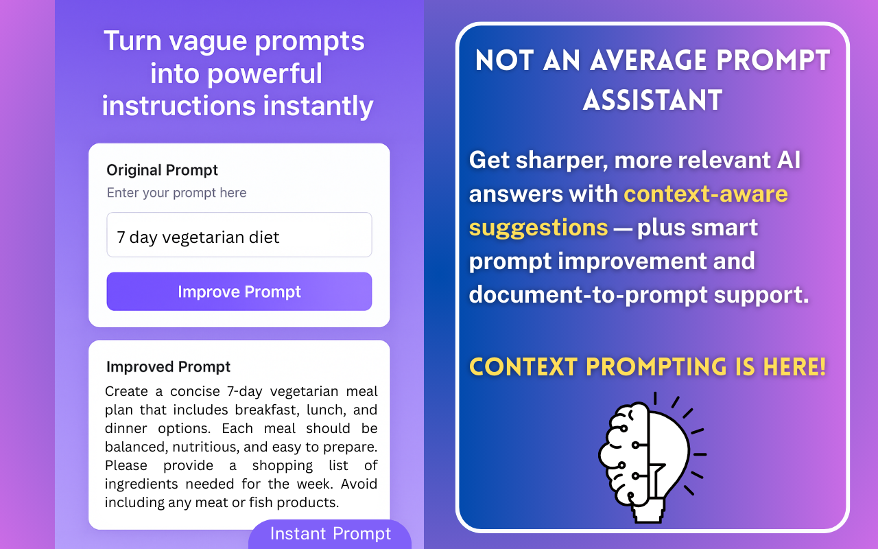 Prompt istantaneo - Suggerimenti rapidi consapevoli del contesto per Chatgpt, Claude, Gemini media 4