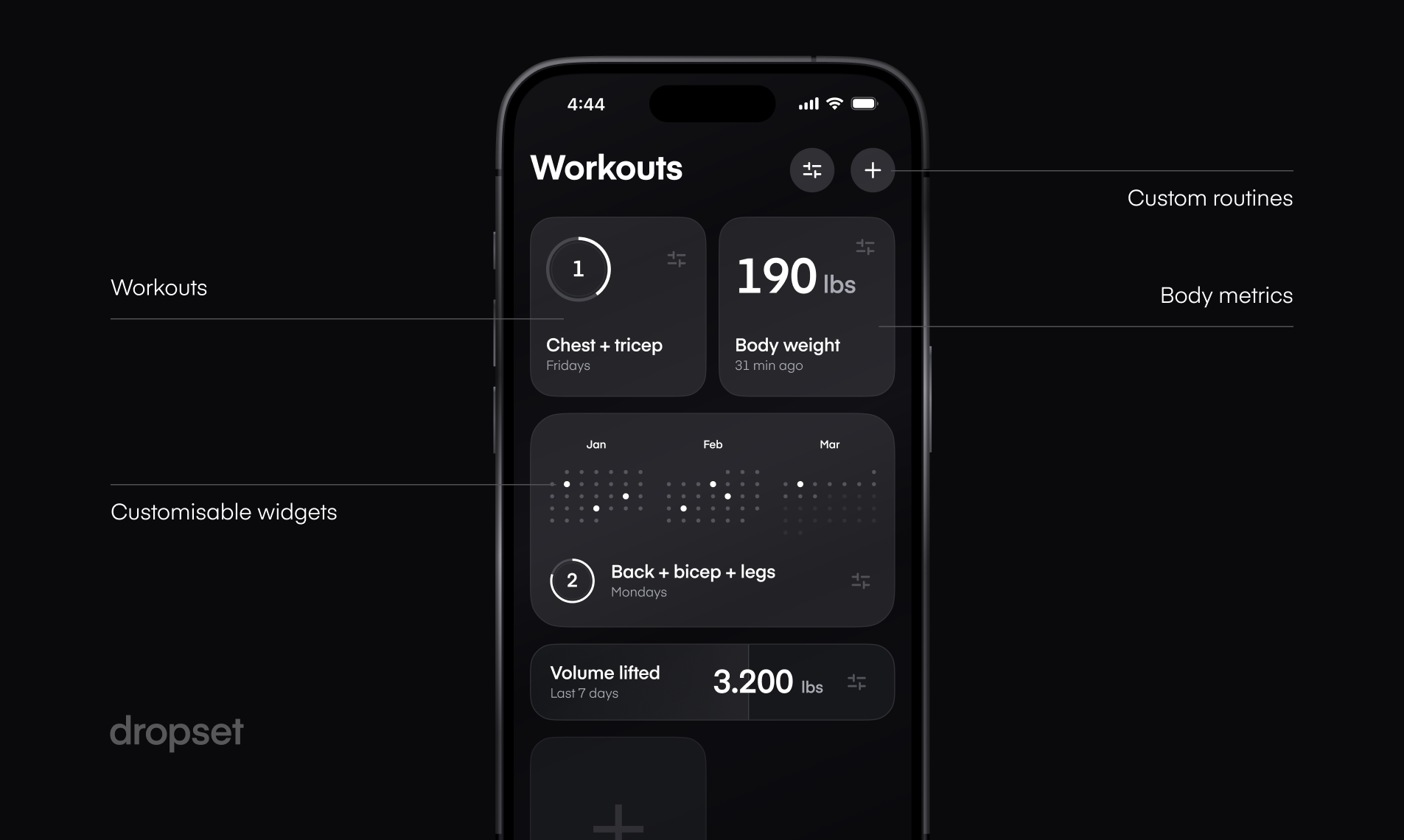 Dropset - Ernsthafte Tracking für ernsthafte Fitnessstudio -Trainingseinheiten Medien 2