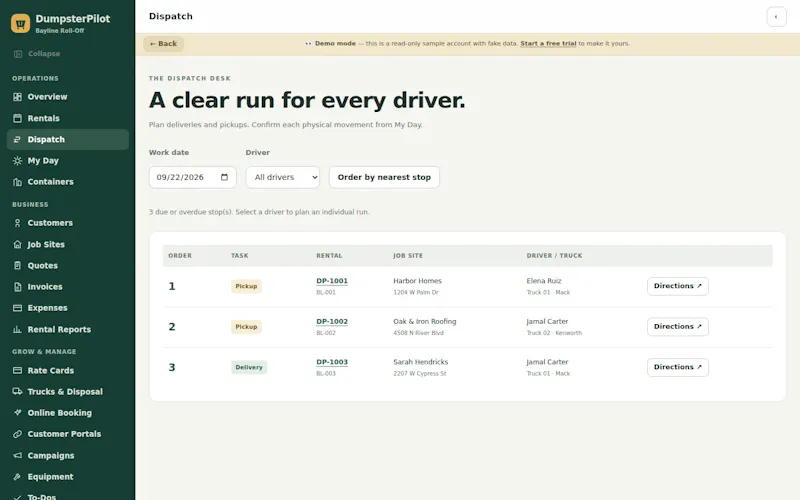 DumpsterPilot screenshot 2