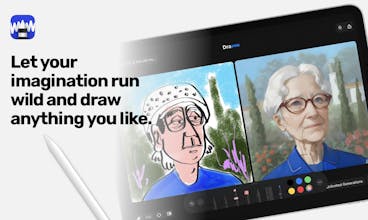 Echtzeit-KI-Zeichnung auf dem iPad, bietet Privatsphäre und Offline-Funktionalität für digitale Künstler.