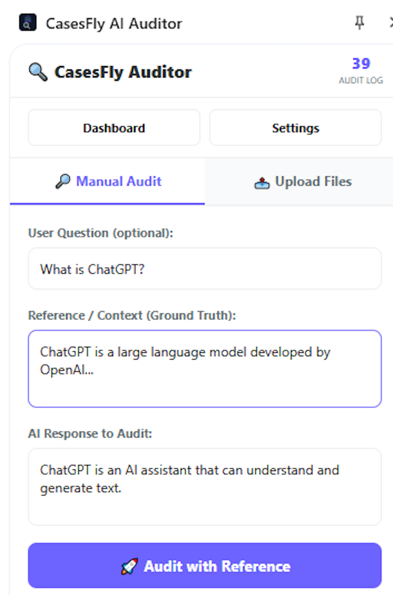 CasesFly AI Auditor screenshot 2