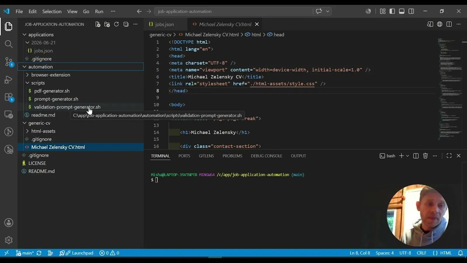 Job Application Automation screenshot 1 (video preview)