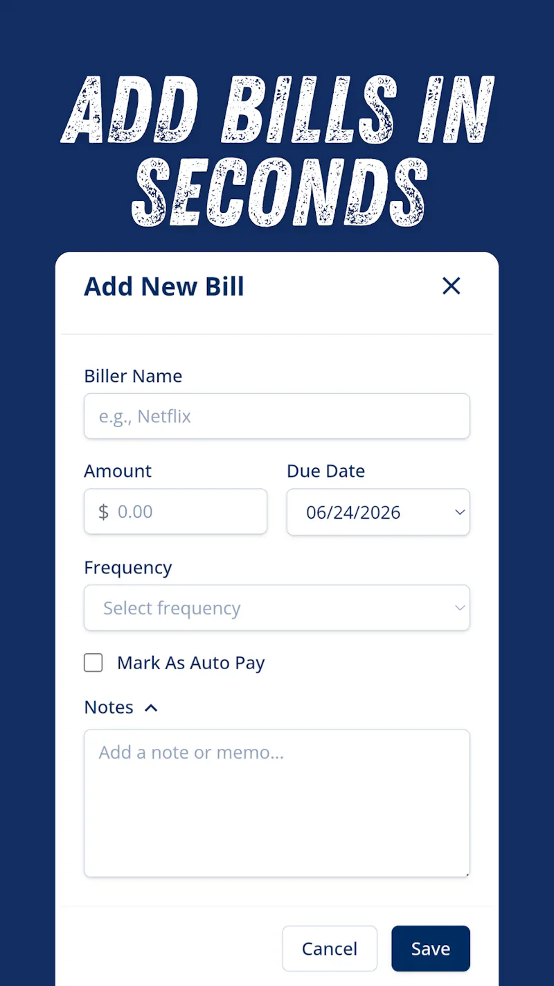 Flying Bills - BIll Reminder screenshot 3