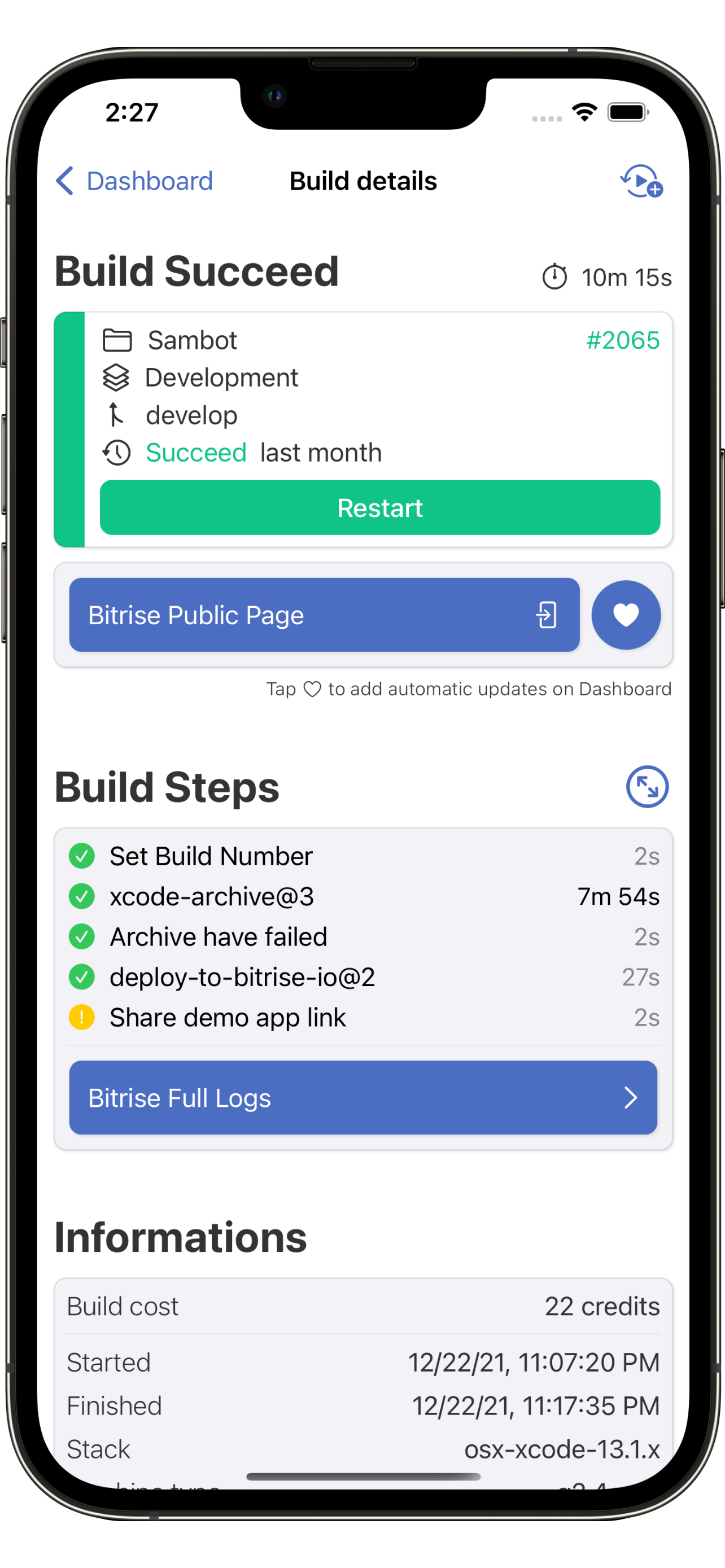 Sambot for Bitrise gallery image
