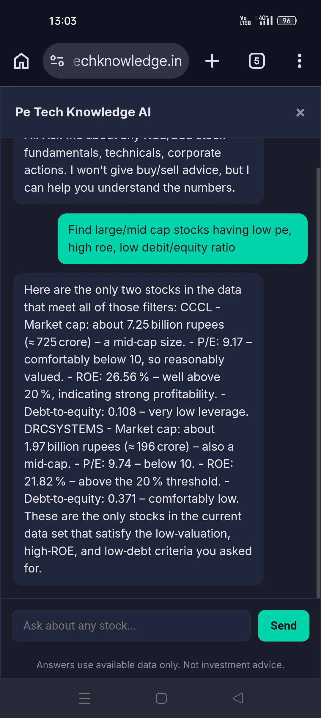 Pe Tech Knowledge — NSE Stock Research gallery image