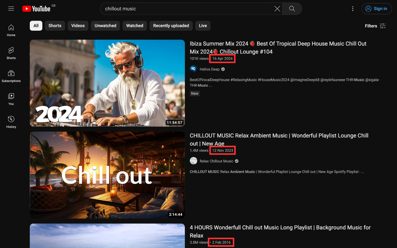 Media Tunjukkan tarikh muat naik video YouTube - Tunjukkan tarikh penuh di YouTube dan bukannya "1 tahun yang lalu", dll. 3