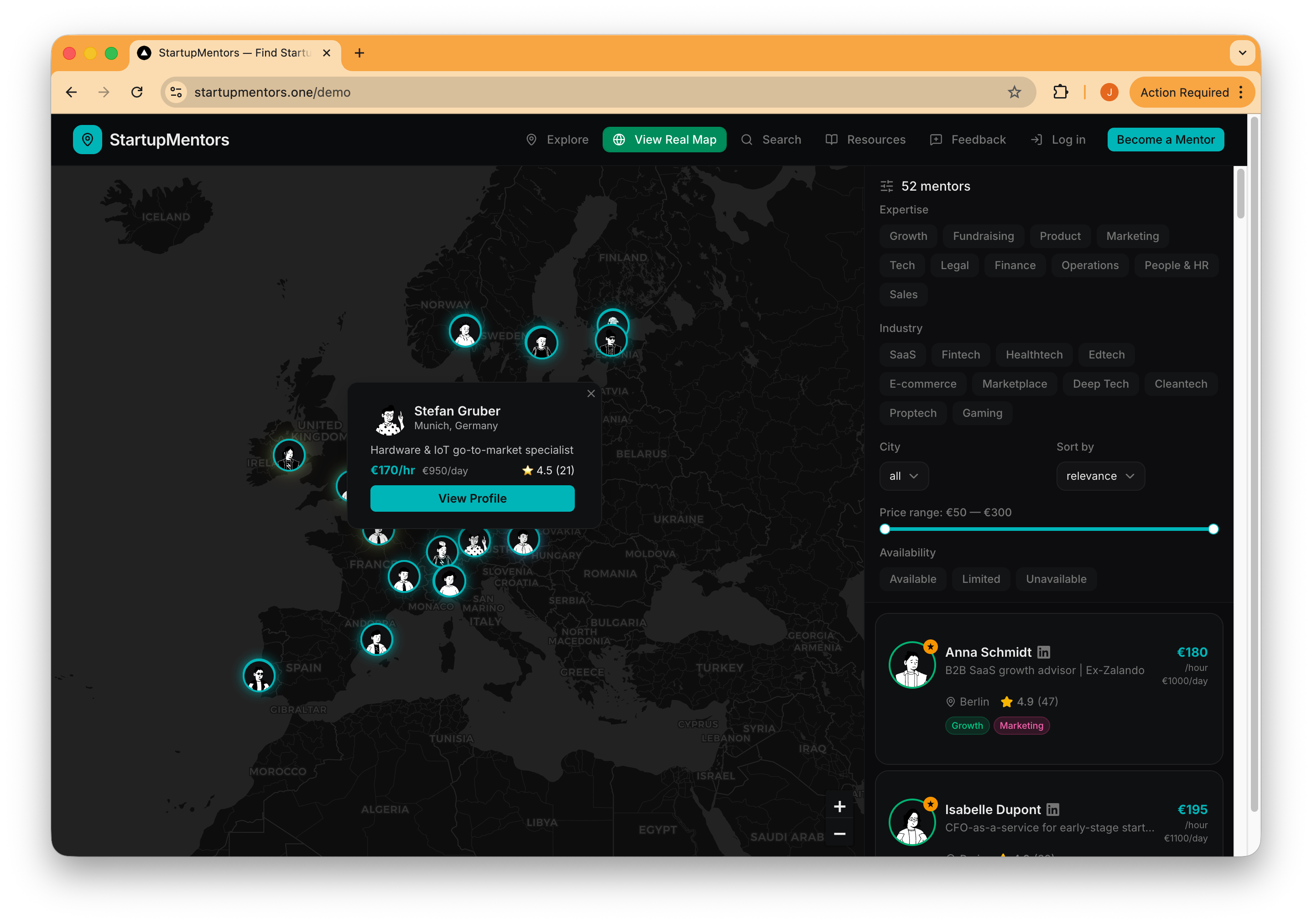 Startup Mentors Map gallery image