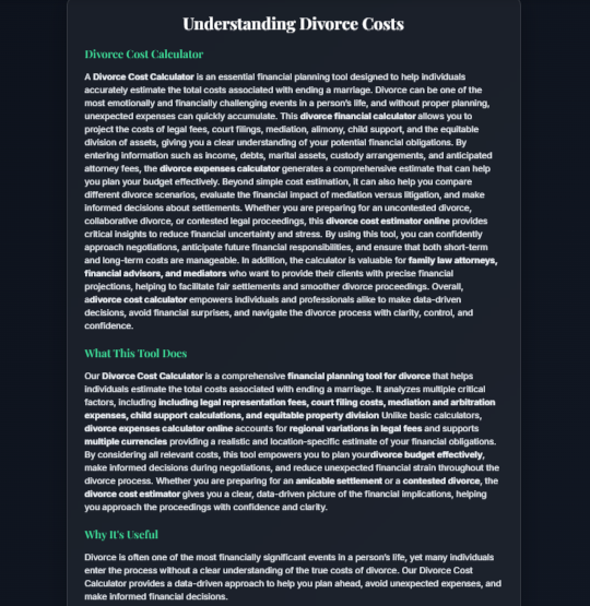Estimate Legal Expenses - Screenshot 3 showing product features and functionality