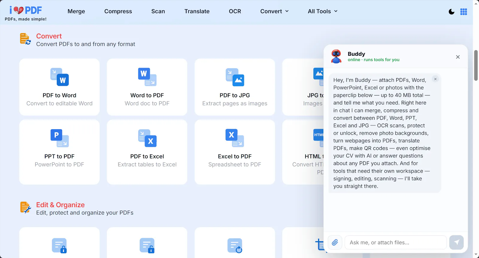 IhatePDF screenshot 2