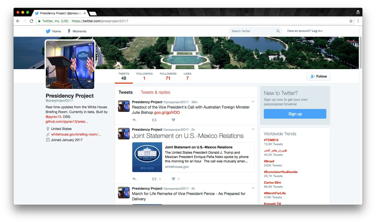 Presidency Project gallery image