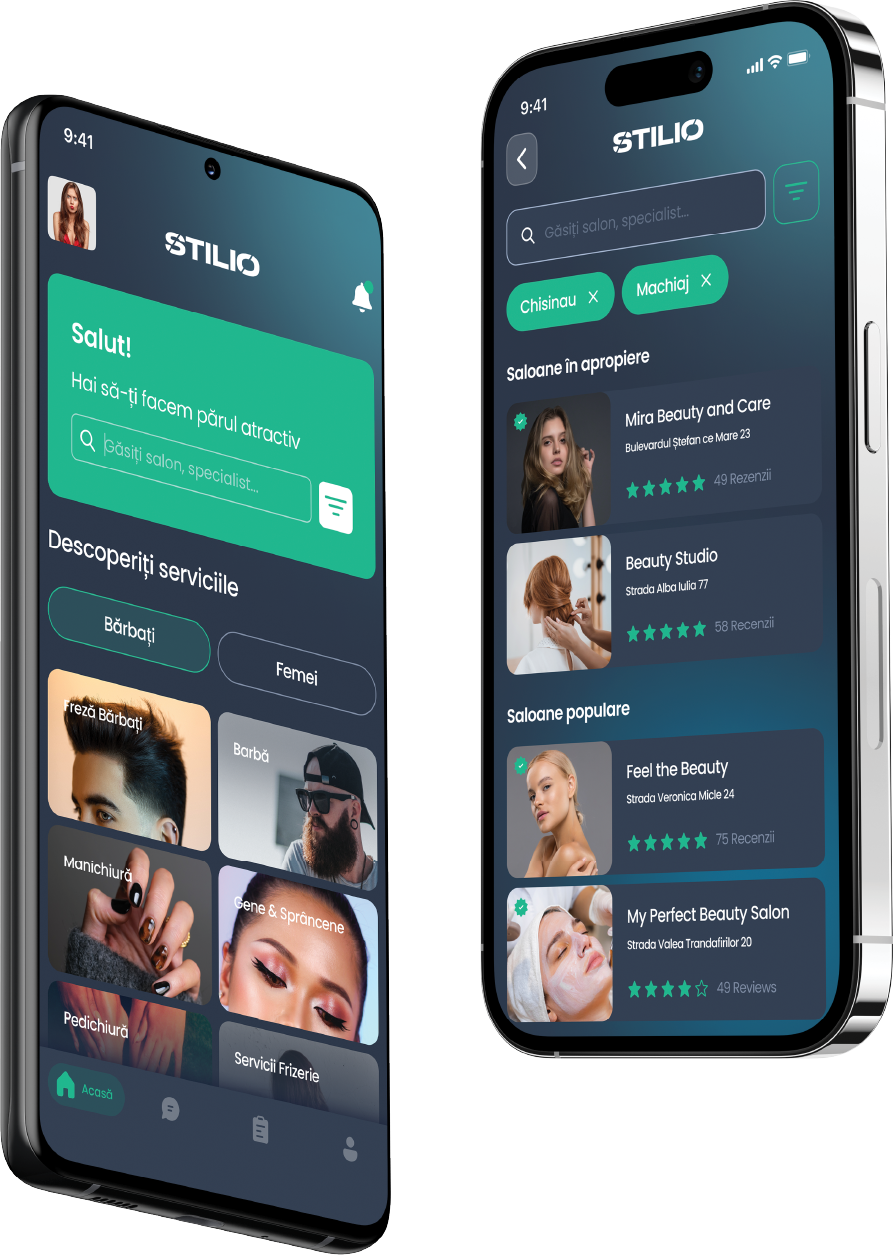 Stilio.app - सौंदर्य उद्योग के लिए ऑनलाइन बुकिंग और शेड्यूलिंग ऐप मीडिया 1